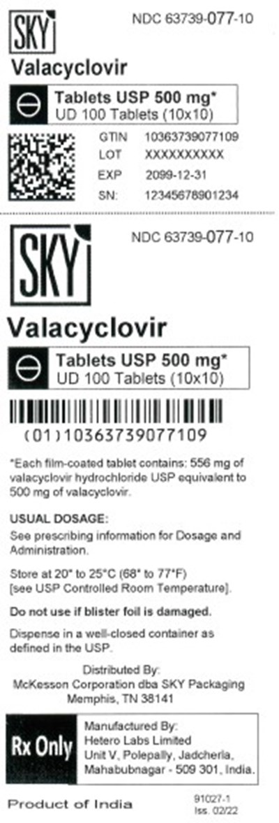 Valacyclovir 500mg.jpg PACKAGE LABEL.PRINCIPAL DISPLAY PANEL - Valacyclovir 500mg